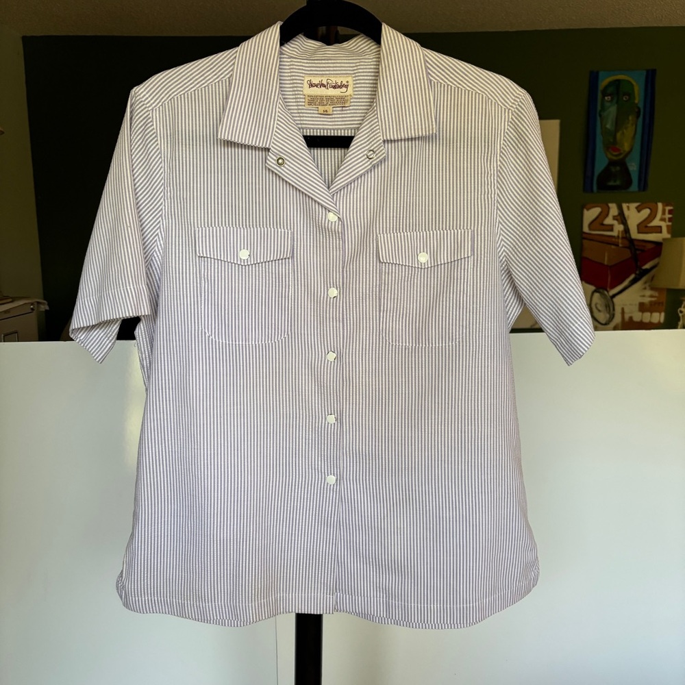 Vintage Diane Von Furstenberg: Seersucker Snap Button Blouse